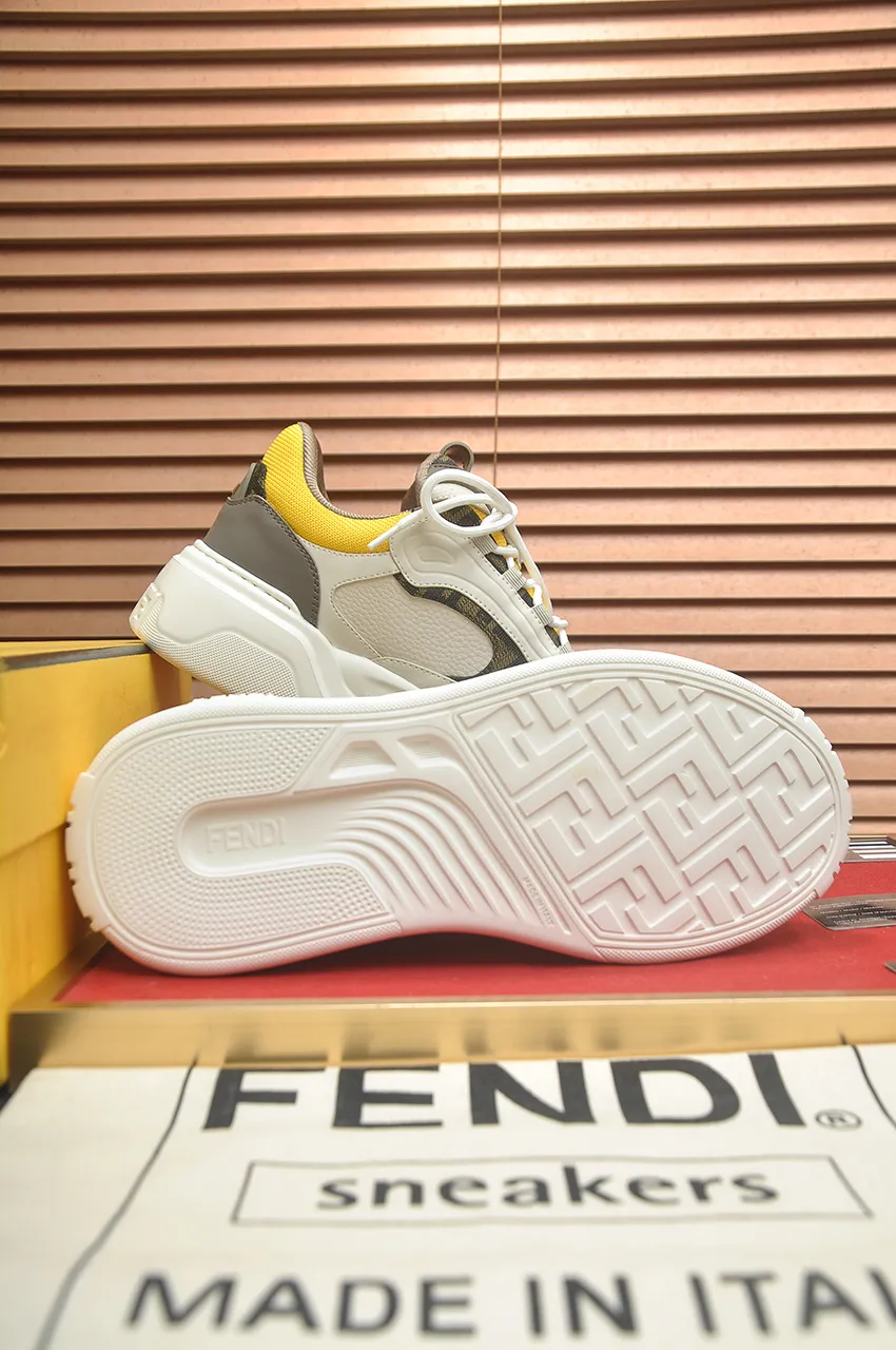Men's shoes 💰600💶 [Fendi] The latest casual sports shoes 🔥 Many 💑 stars have the same style FD match. The original version is a one-to-one replica. Designer Kim Jones's first fendi match and Donkey brand Trainer basketball sneakers. Material: Original silk mesh. Lining: Breathable mesh. Packaging: Original 1:1 matching high-end packaging. Size: 38-45 (45 is custom-made and cannot be returned or exchanged)